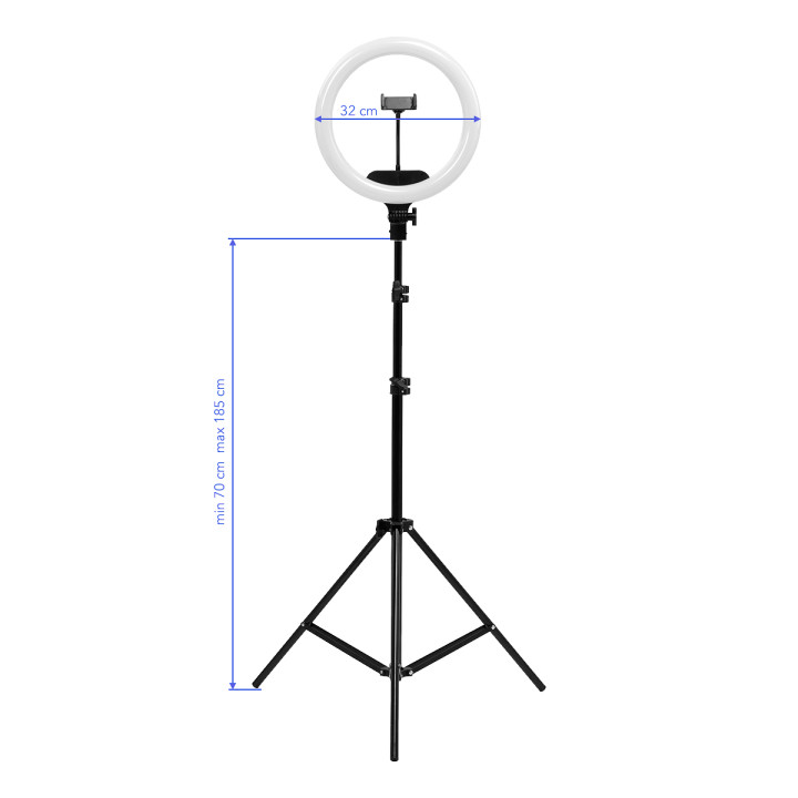 Lampa pierścieniowa Ring Light 13"" 36W LED ze statywem czarna