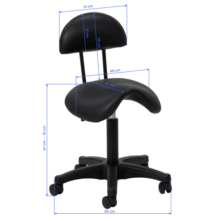 Taboret kosmetyczny 6001B czarny