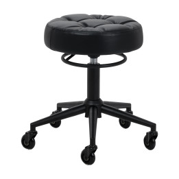 Taboret fryzjerski Gabbiano D054 czarny z czarną podstawą