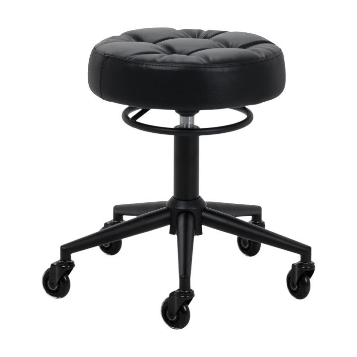 Taboret fryzjerski Gabbiano D054 czarny z czarną podstawą