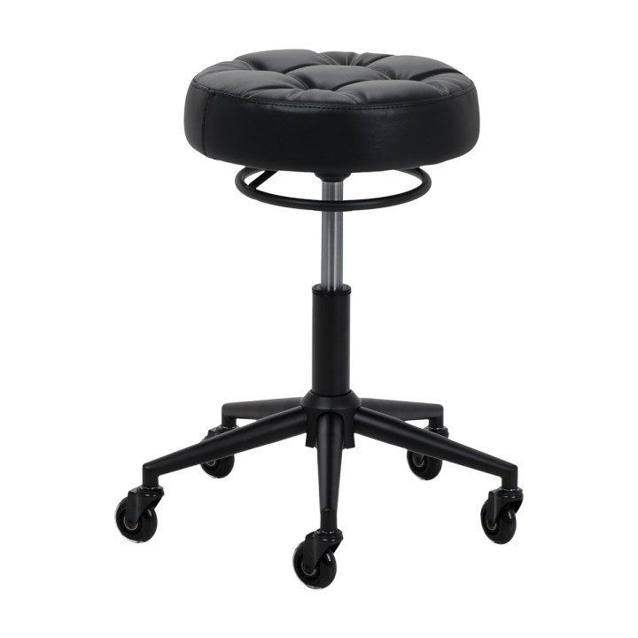 Taboret fryzjerski Gabbiano D054 czarny z czarną podstawą