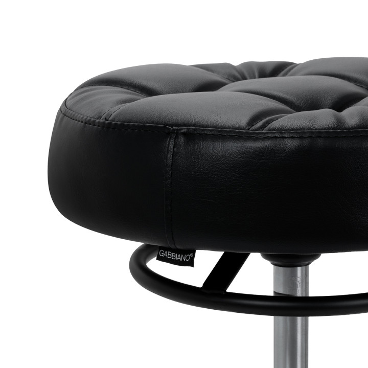 Taboret fryzjerski Gabbiano D054 czarny z czarną podstawą