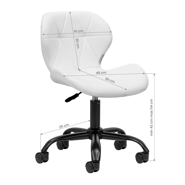 Taboret kosmetyczny QS-06B czarno biały