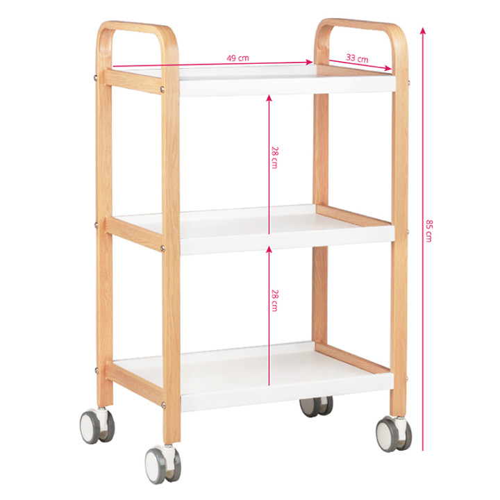 Stolik pomocnik kosmetyczny HS-09 drewno - biały