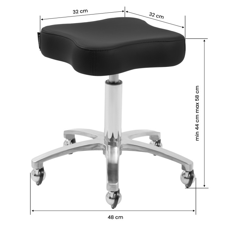 Taboret obrotowy Omega Supremo czarne