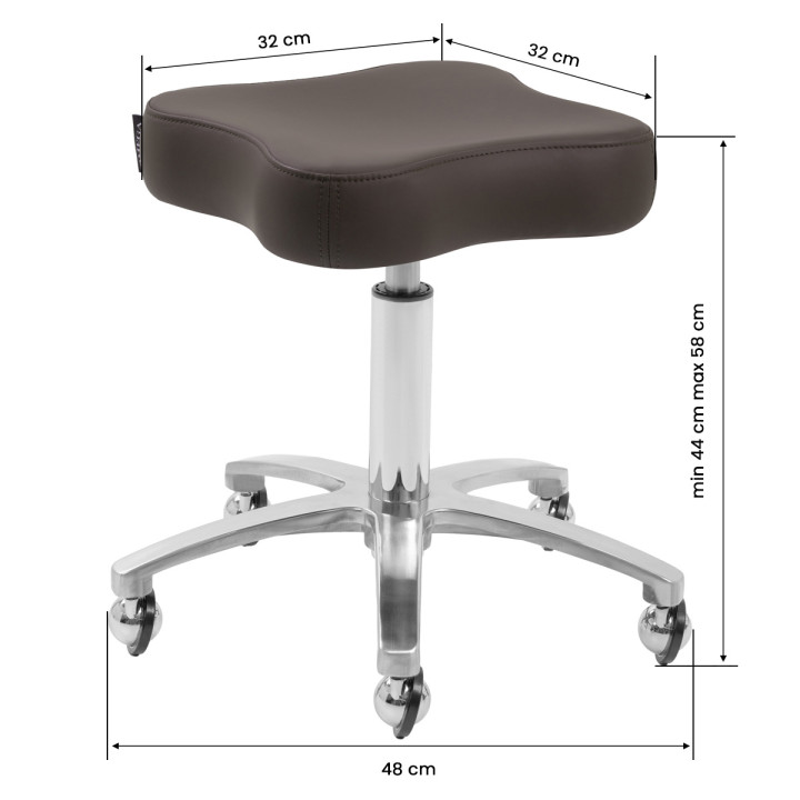 Taboret obrotowy Omega Supremo brązowe