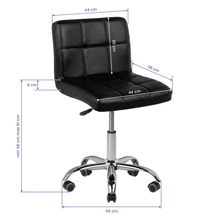 Taboret fryzjerski Gabbiano A-5299 z oparciem czarny