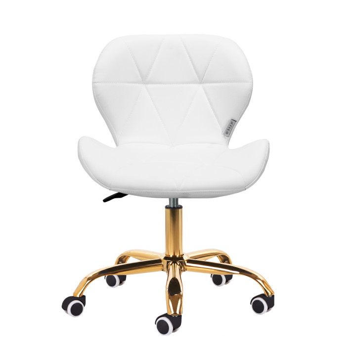Taboret kosmetyczny QS-06G złoto biały