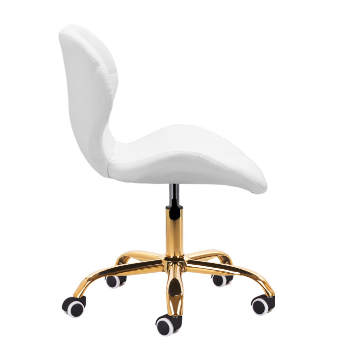Taboret kosmetyczny QS-06G złoto biały