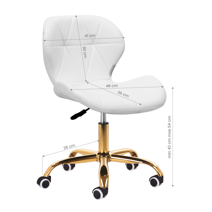 Taboret kosmetyczny QS-06G złoto biały