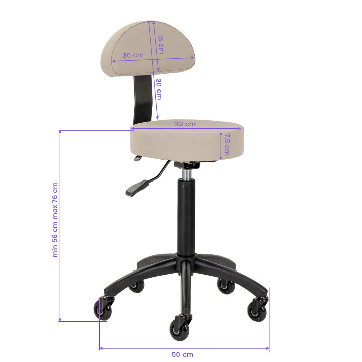 Taboret fryzjerski Gabbiano D026 beżowy