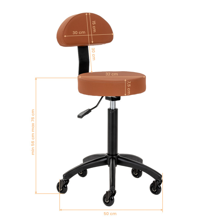 Taboret fryzjerski Gabbiano D026 brązowy
