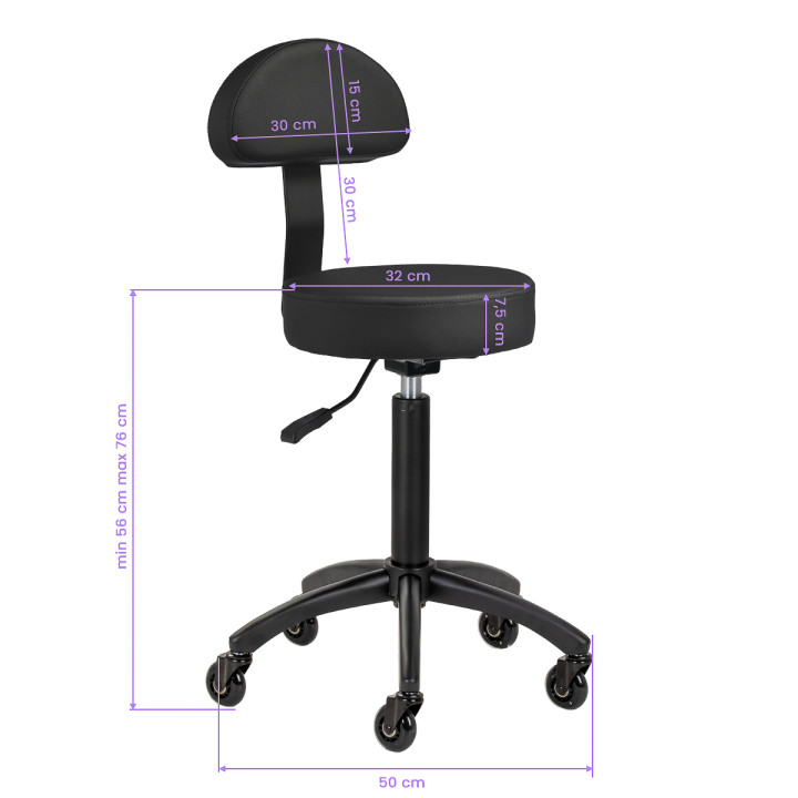 Taboret fryzjerski Gabbiano D026 czarny
