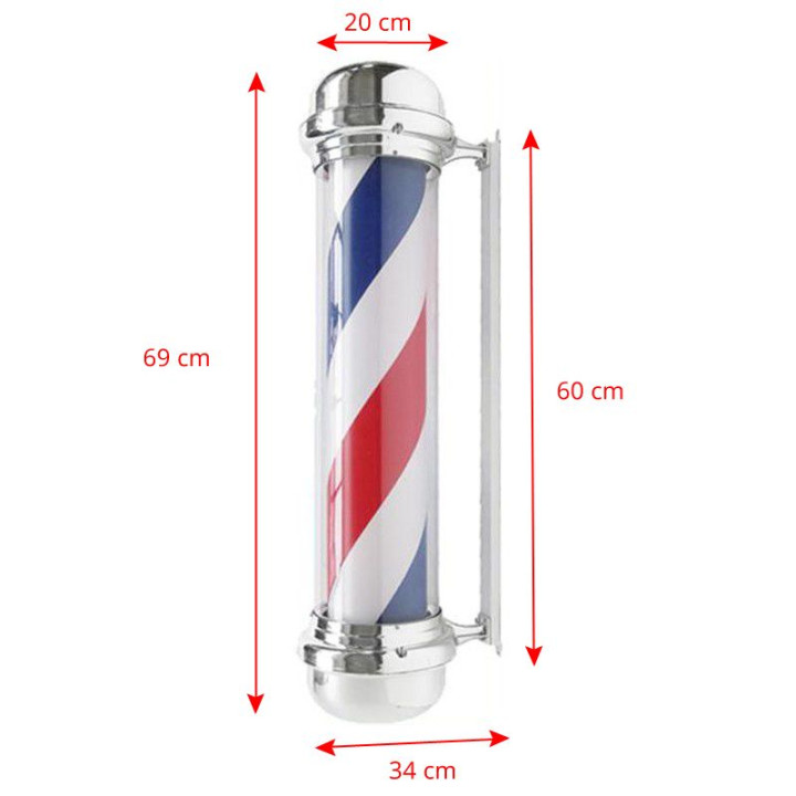 Plafon podświetlany pole barber shop BB-02 srebrny duży