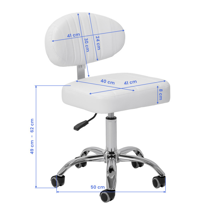 Taboret kosmetyczny Giovanni Y08 biały