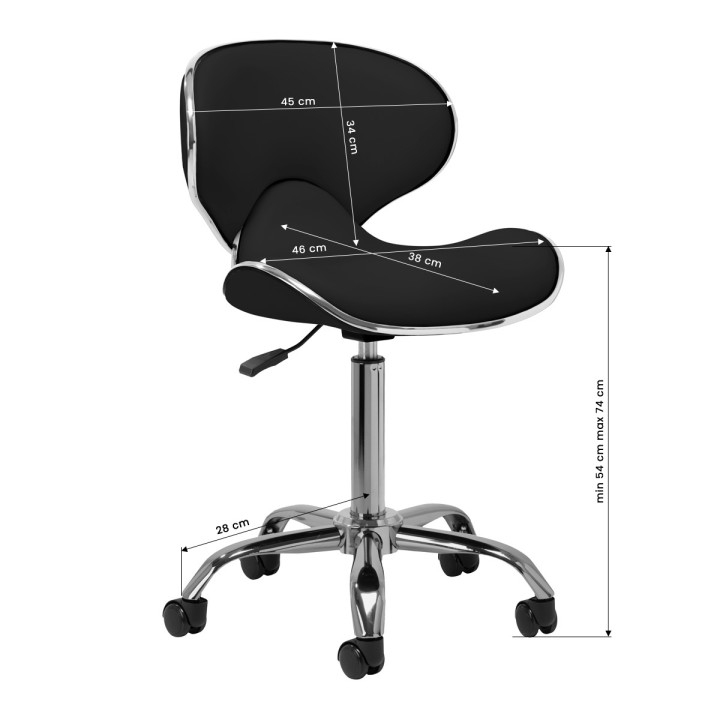Taboret kosmetyczny Gabbiano Q-4599 czarny