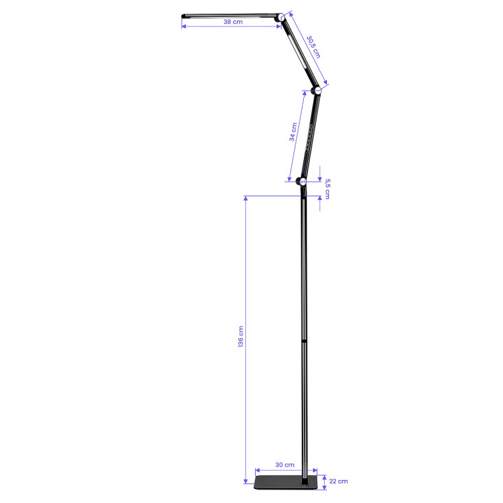 Lampa zabiegowa LED Yoga 22W czarna
