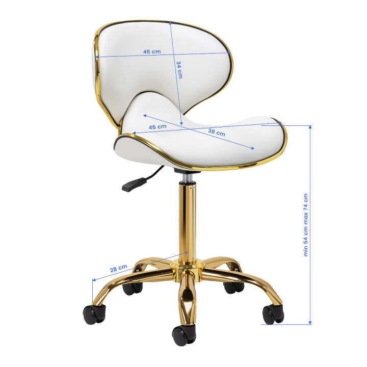 Taboret kosmetyczny Gabbiano Q-4599G biały