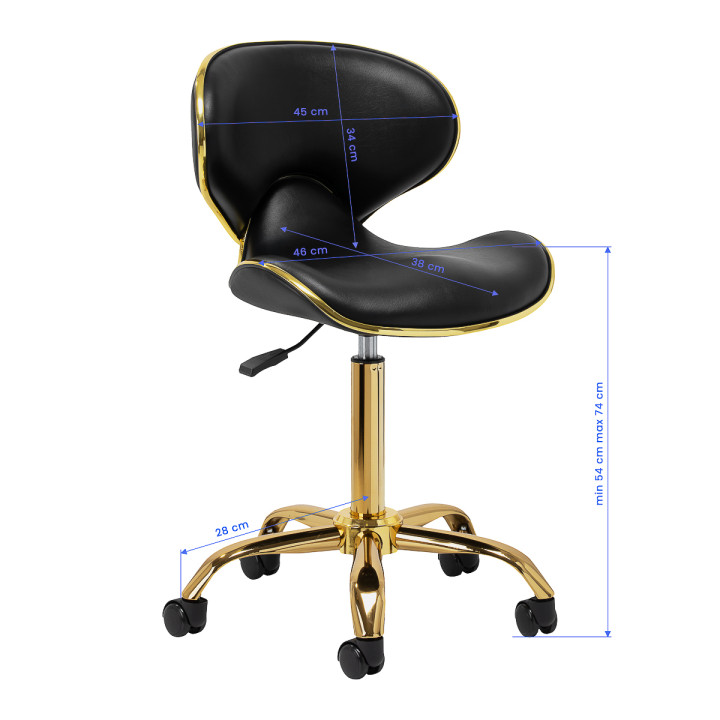Taboret kosmetyczny Gabbiano Q-4599G czarny