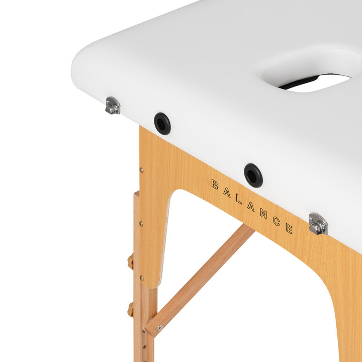 Stół składany do masażu drewniany Balance 2 segmentowy white