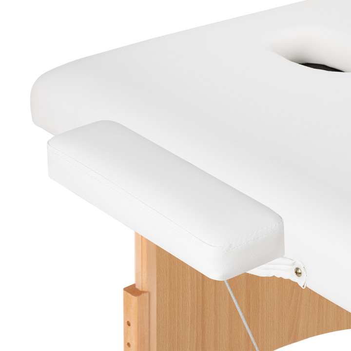 Stół składany do masażu drewniany Balance Lux 2 segmentowy 190x70 biały