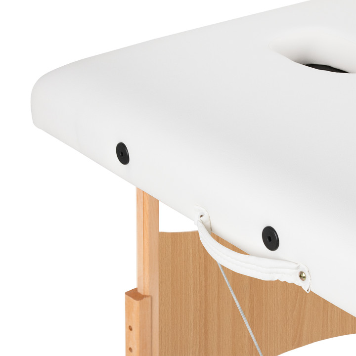 Stół składany do masażu drewniany Balance Lux 2 segmentowy 190x70 biały