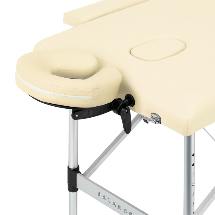 Stół składany do masażu aluminiowy Balance 2 segmentowe kremowy