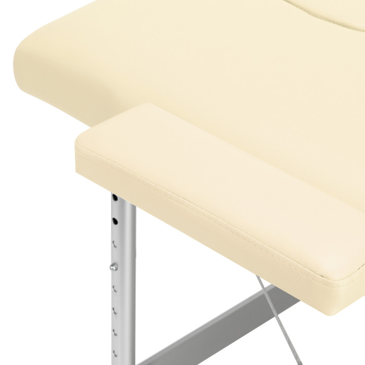 Stół składany do masażu aluminiowy Balance 2 segmentowe kremowy