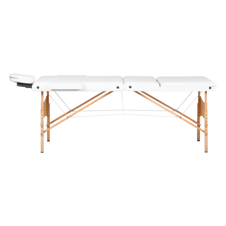 Stół składany do masażu drewniany Balance Lux 3 segmentowy 190x70 biały
