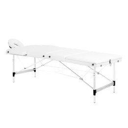 Stół składany do masażu aluminiowy Balance 3 segmentowy biały