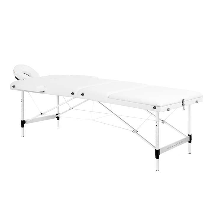 Stół składany do masażu aluminiowy Balance 3 segmentowy biały