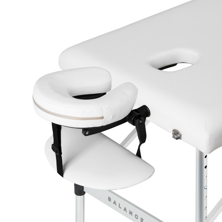 Stół składany do masażu aluminiowy Balance 3 segmentowy biały