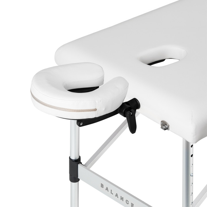 Stół składany do masażu aluminiowy Balance 3 segmentowy biały