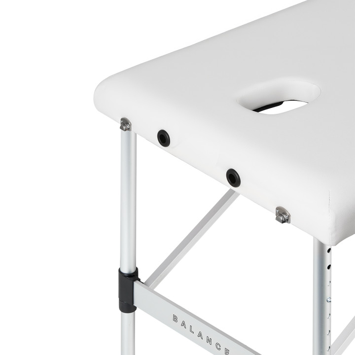 Stół składany do masażu aluminiowy Balance 3 segmentowy biały
