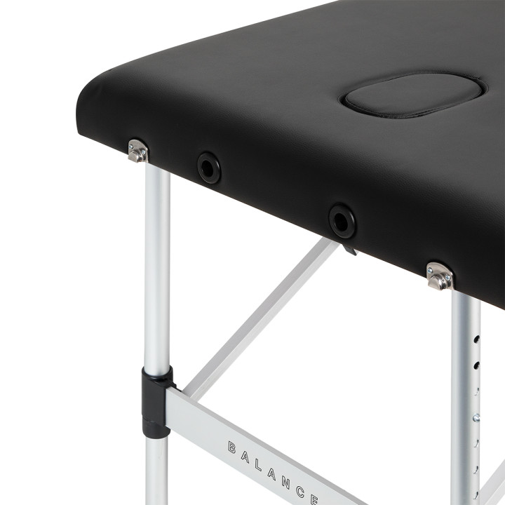 Stół składany do masażu aluminiowy Balance 3 segmentowy czarny
