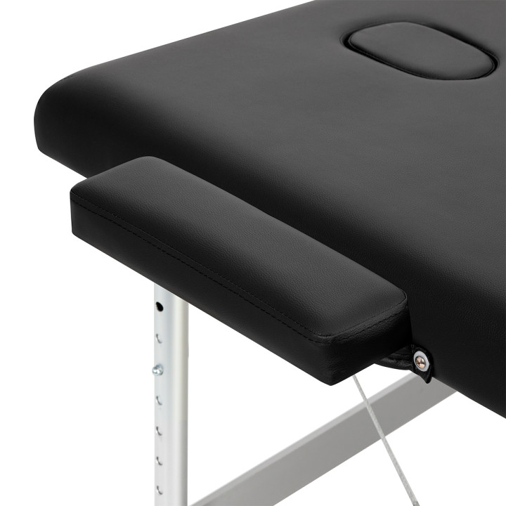 Stół składany do masażu aluminiowy Balance 3 segmentowy czarny