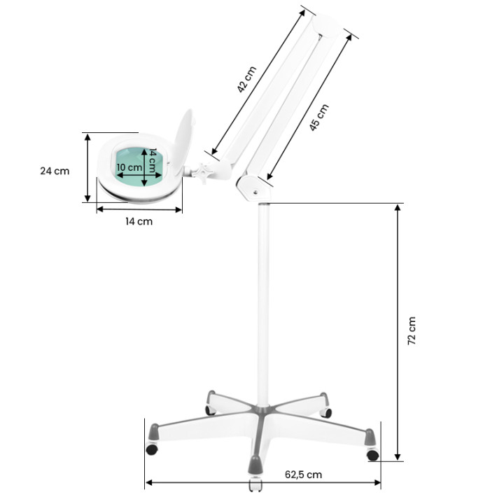 Lampa lupa Elegante 6028 60 led smd 5d ze statywem reg. natężenie światła