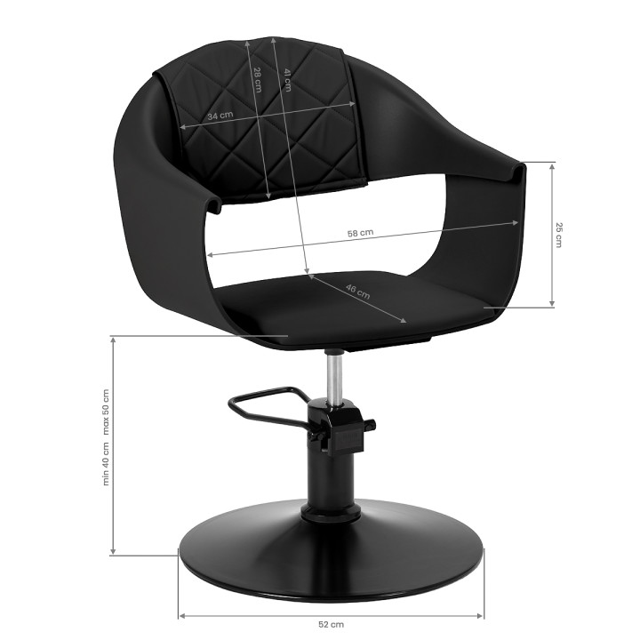 Fotel fryzjerski Hair System Halo Noir czarny