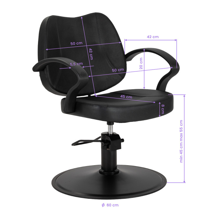 Fotel fryzjerski Hair System Borneo czarny