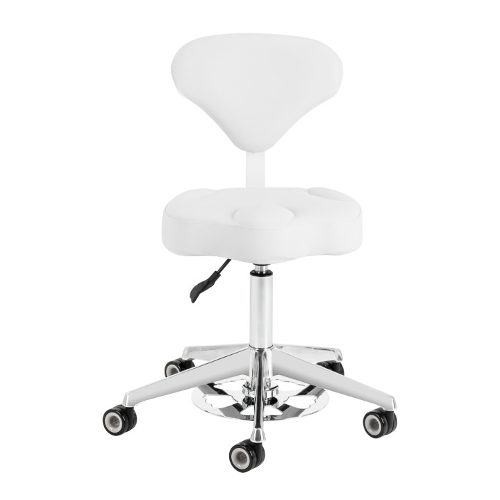 Taboret kosmetyczny Azzurro 156-F bump-up śnieżnobiały