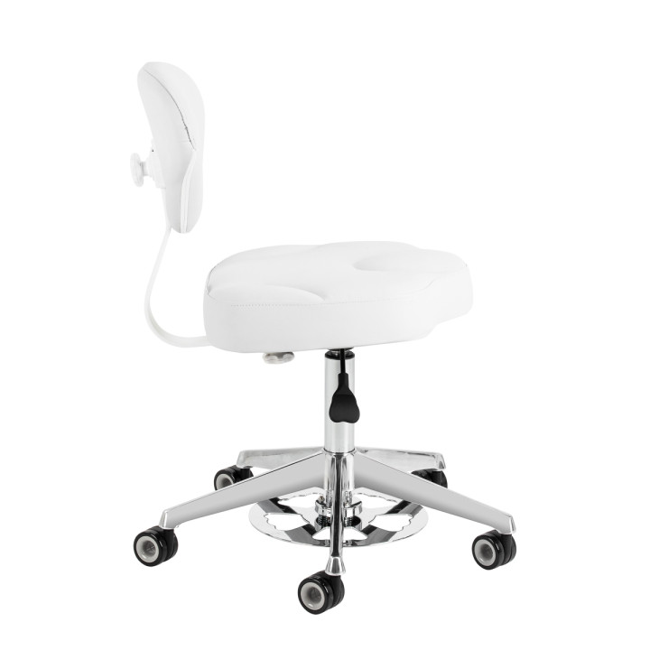 Taboret kosmetyczny Azzurro 156-F bump-up śnieżnobiały