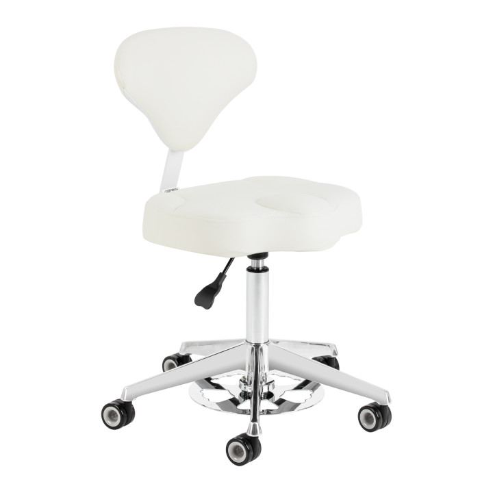 Taboret kosmetyczny Azzurro 156-F bump-up biały