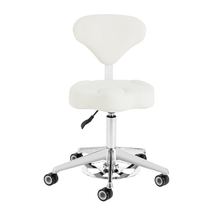 Taboret kosmetyczny Azzurro 156-F bump-up biały