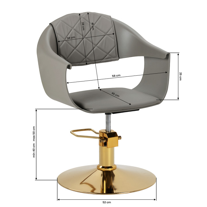 Fotel fryzjerski Hair System Halo szary