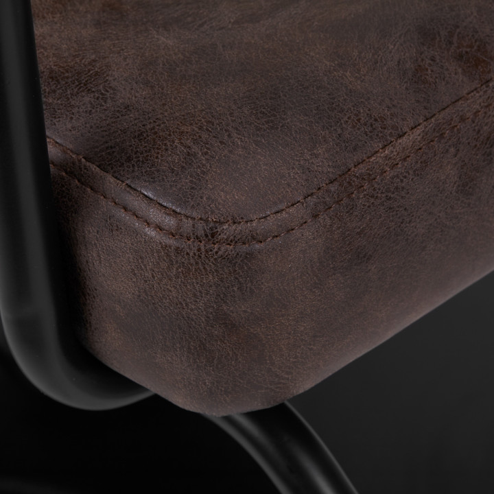 Fotel fryzjerski Gabbiano Katania Loft "Old Leather" ciemny brąz