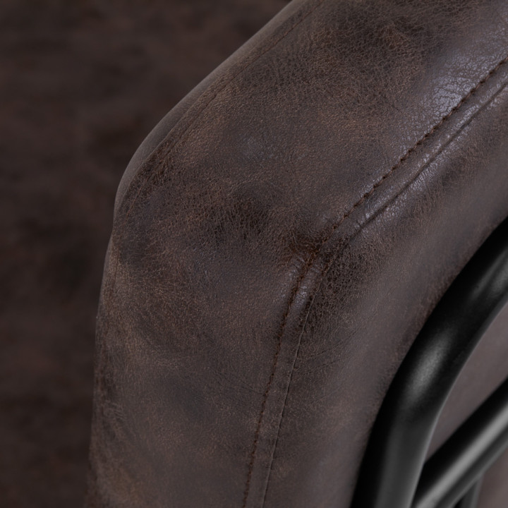Fotel fryzjerski Gabbiano Katania Loft "Old Leather" ciemny brąz