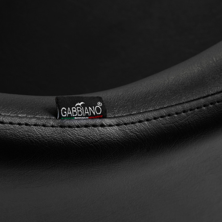 Fotel fryzjerski Gabbiano Marbella czarny ze złotą podstawą