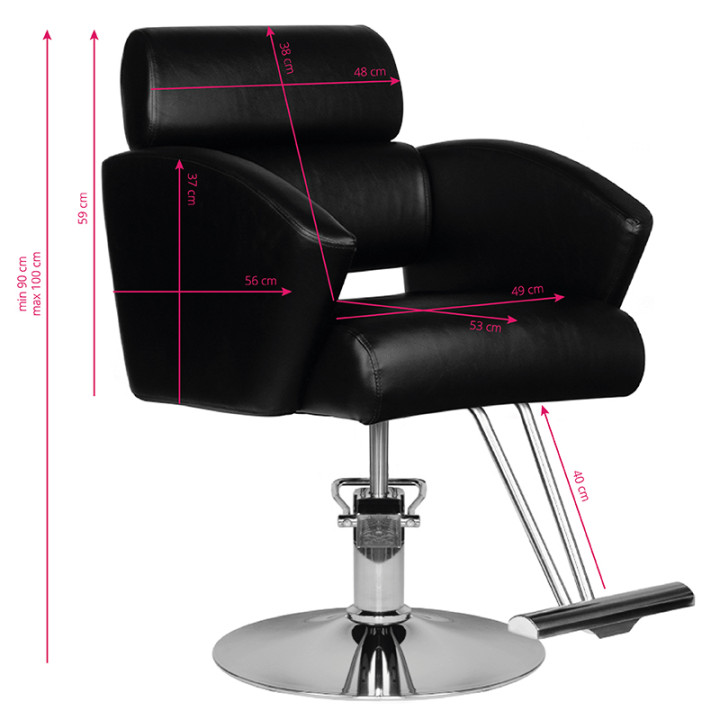 Fotel fryzjerski Hair System HS02 czarny