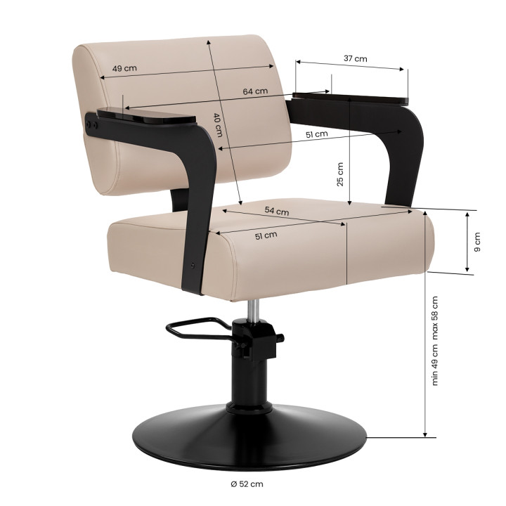 Fotel fryzjerski Hair System Jet Latte beżowy