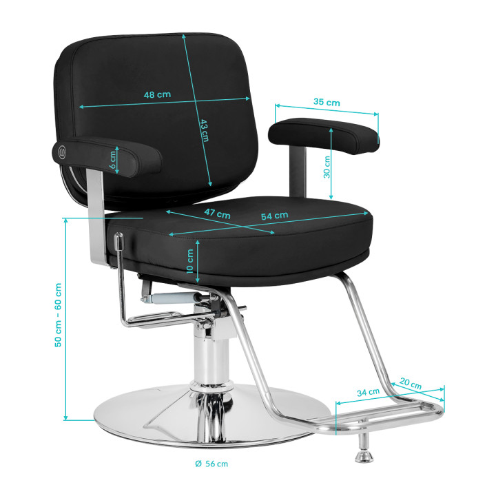 Fotel fryzjerski Omega Astra Plus czarny